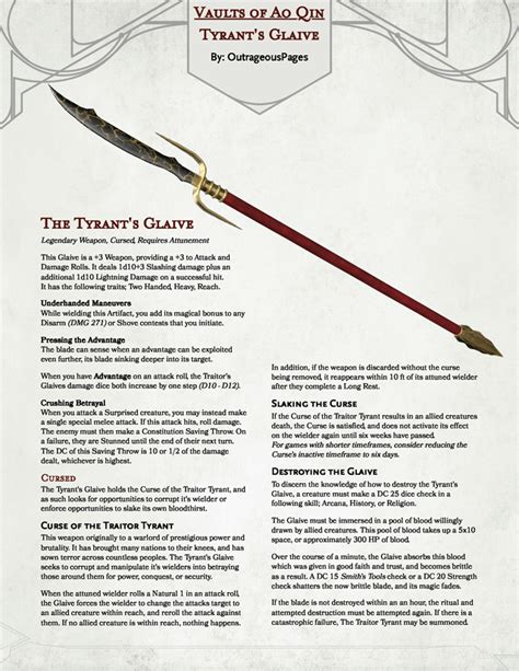 Lolth's Glaive (5e Equipment) .